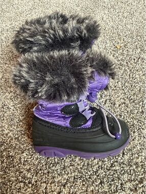 Kamik Toddler Purple Winter Snow Boots with Faux Fur Trim Size 6